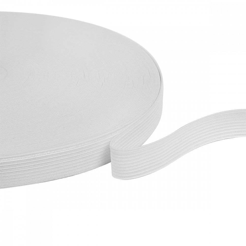 Резинка вязаная 15.0 мм / 40 метров, стандартная 3.9 г/п.м., белый