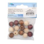 Бусины дерево коричневый микс, 15 мм, 14 шт, Glorex /TOS/