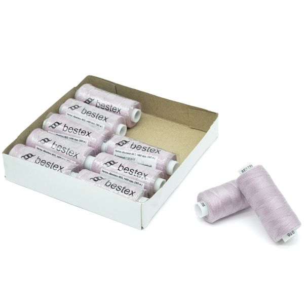 Нитки швейные бытовые Bestex 40/2, 365 м (400 ярд) / 10 кат., 070 бледно-сиреневый