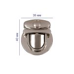 Замок для сумки 40х35 мм, 5 шт, никель, Gamma LBZ-9N