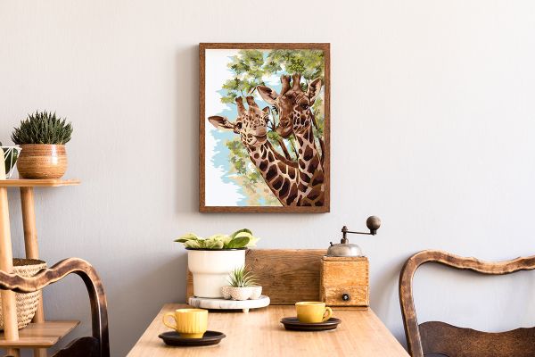 Картина по номерам Фрея, Жирафы в саванне, 40х30 см