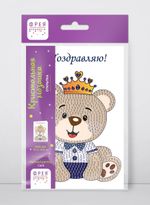 Алмазная (кристальная) мозаика Фрея, открытка Милый медвежонок, 14.8х10.5 см