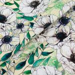 Ткань для пэчворка Peppy Цветущие анемоны 50х55 см, 140±5 г/м², ЦА-03 бл. желтый