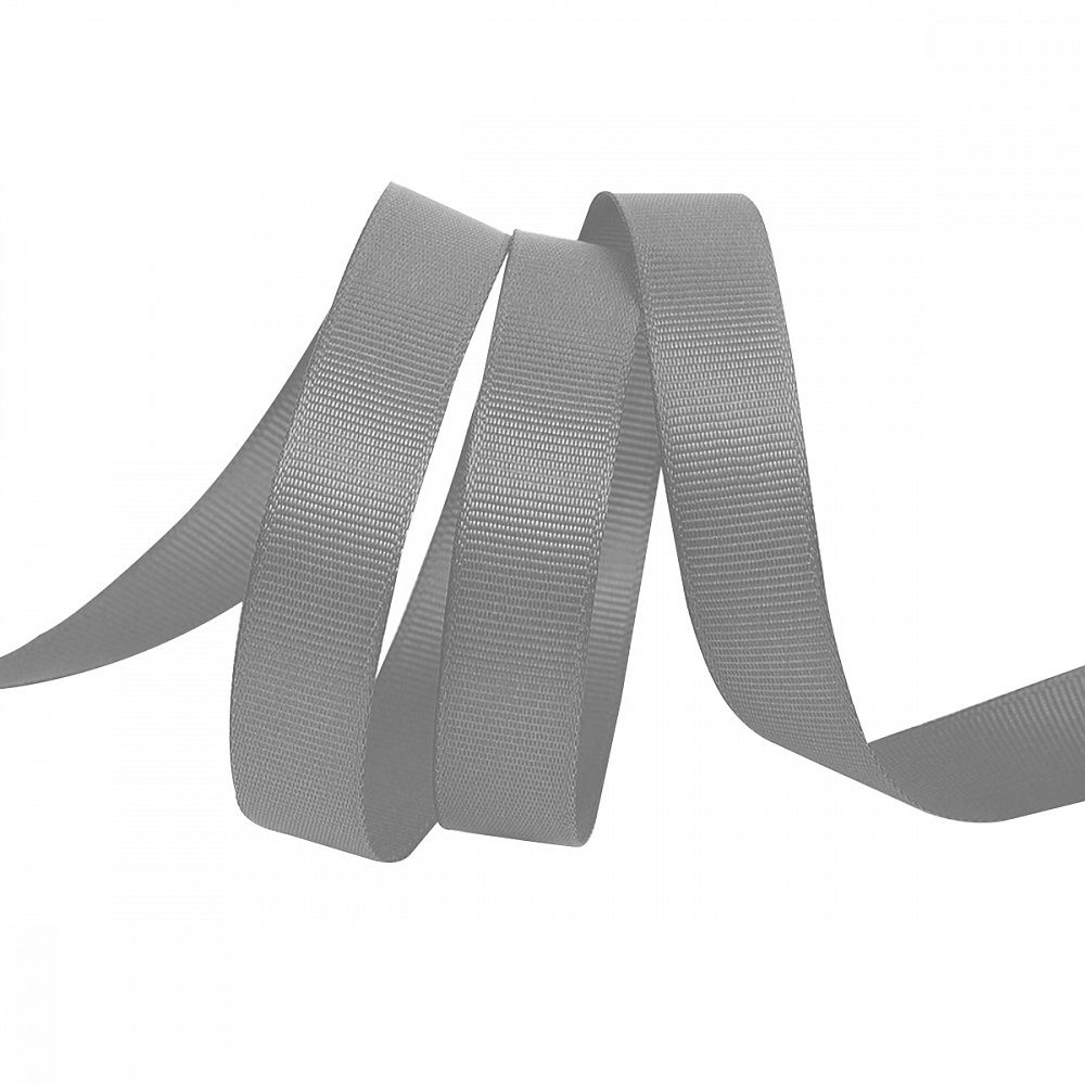 Лента репсовая (в рубчик) 15.0 мм, цв. 012 серый For Hobby, уп. 22.86м (±1м)