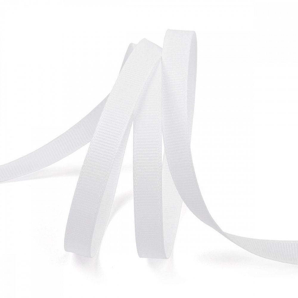 Лента репсовая (в рубчик) 10.0 мм цв. 029 белый уп.22.86м (±1м)