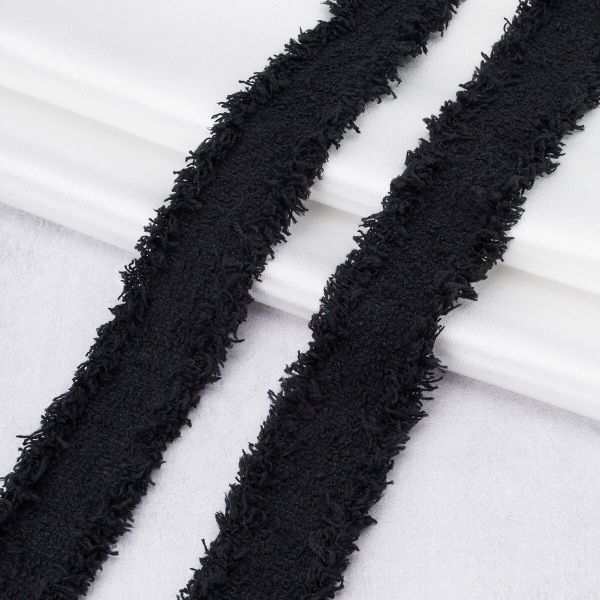 Тесьма отделочная твидовая 40 мм / 41.14 метра, черный, 3Al286