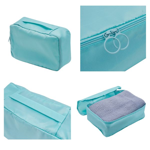 Органайзер дорожный для чемодана 8 предметов (бирюзовый)