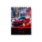 Блокнот на гребне, выборочный лак, A6 60 л., 4 шт, клетка, Крутые тачки 01217, Светоч Б123