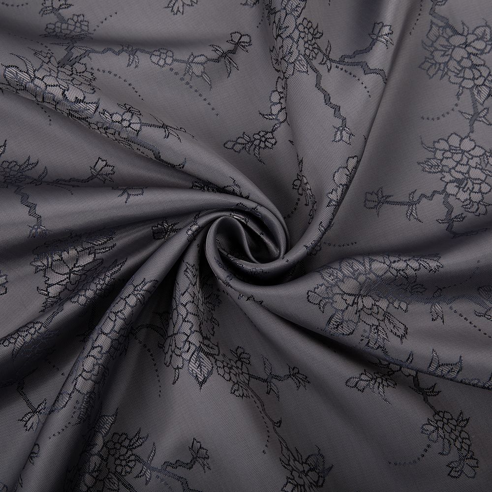 Ткань подкладочная (таффета) с рисунком 96 г/м², 100х145 см, 038 грязно-сиреневый(цветы), Gamma JTR