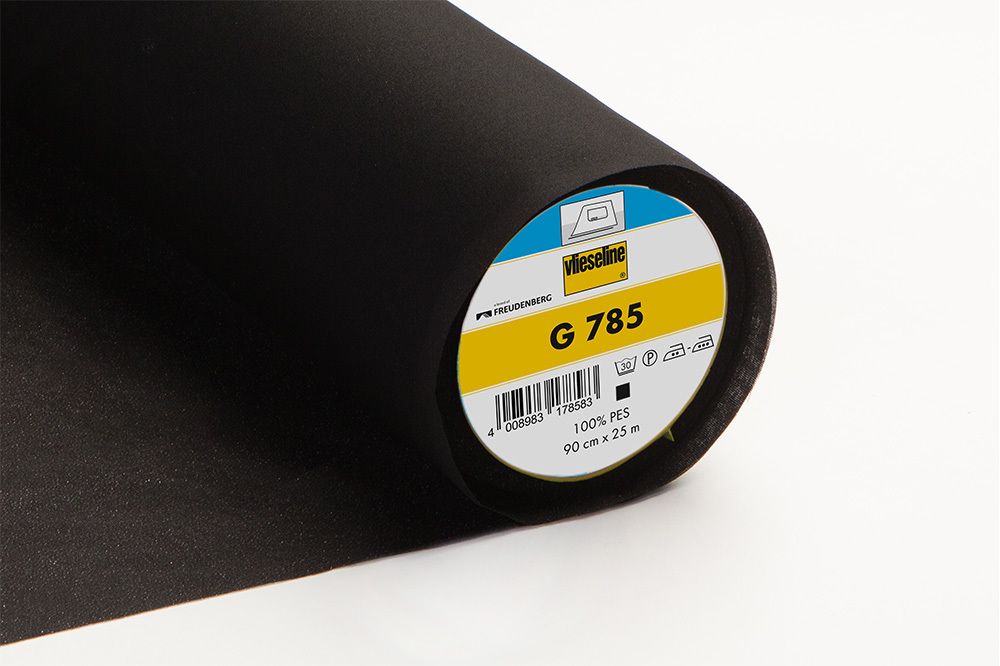 Флизелин клеевой тканый подкладочный G785, черный, 53322963, Freudenberg, 25 м