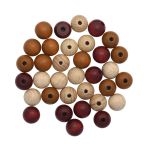 Бусины дерево коричневый микс, 12 мм, 28 шт, Glorex /TOS/