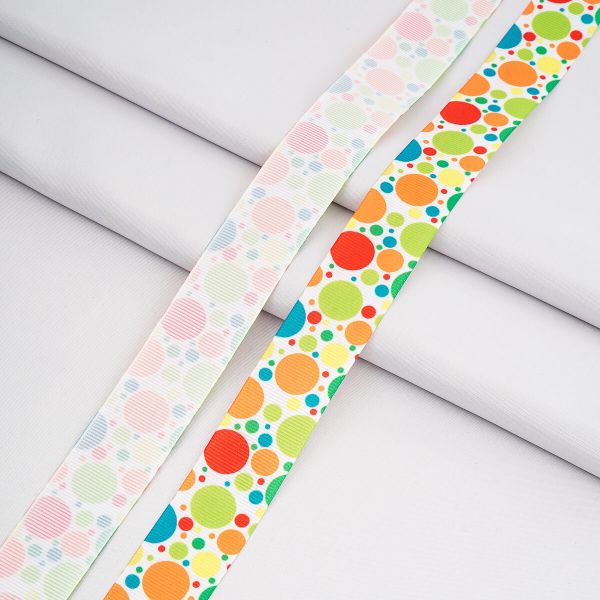 Лента репсовая (в рубчик) с рисунком 25.0 мм / 22.5 метров ±5 см, R2-1 (печать полноцв. сублимационная), 26722