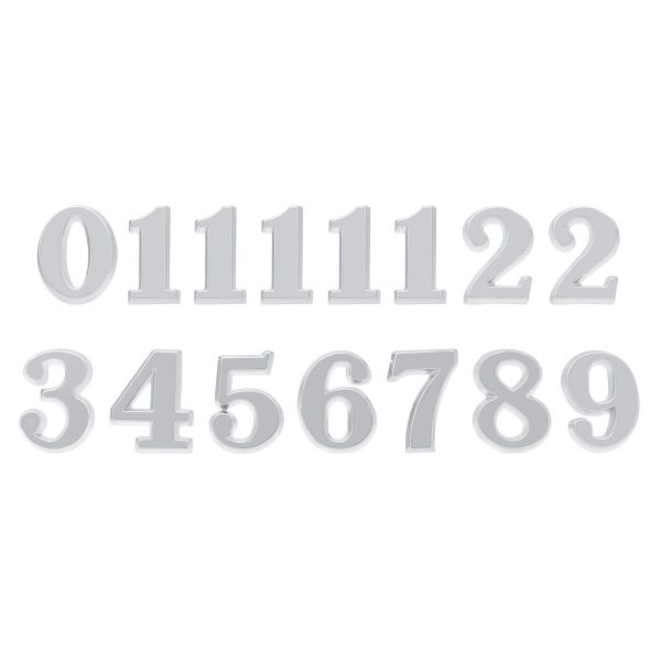 Цифры арабские для часов, высота 15 мм, пластик (ZB-10058 серебро)