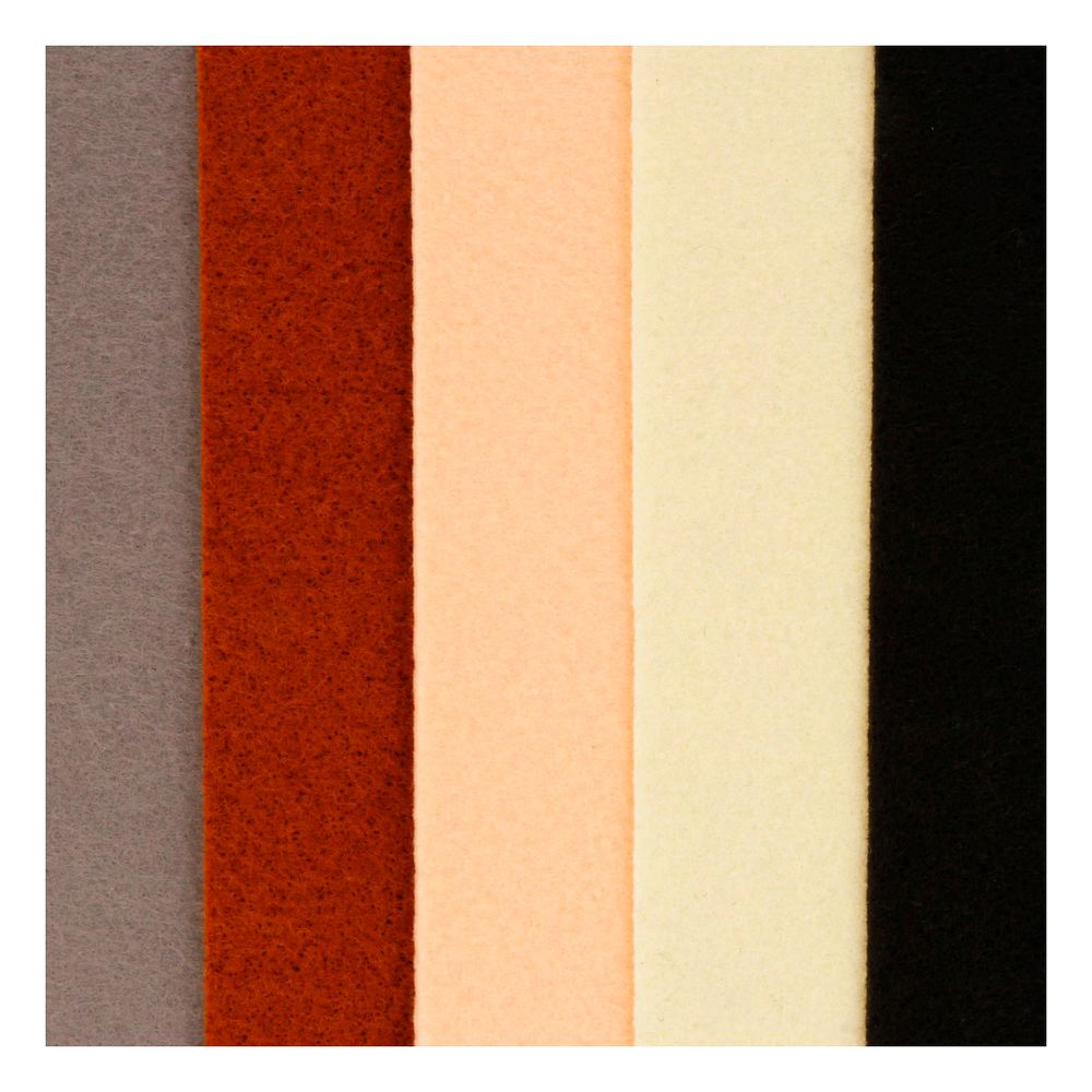 Фетр листовой мягкий 2.2 мм, 20х30 см, 5 шт, ассорти 4, Blitz FKC22-20/30