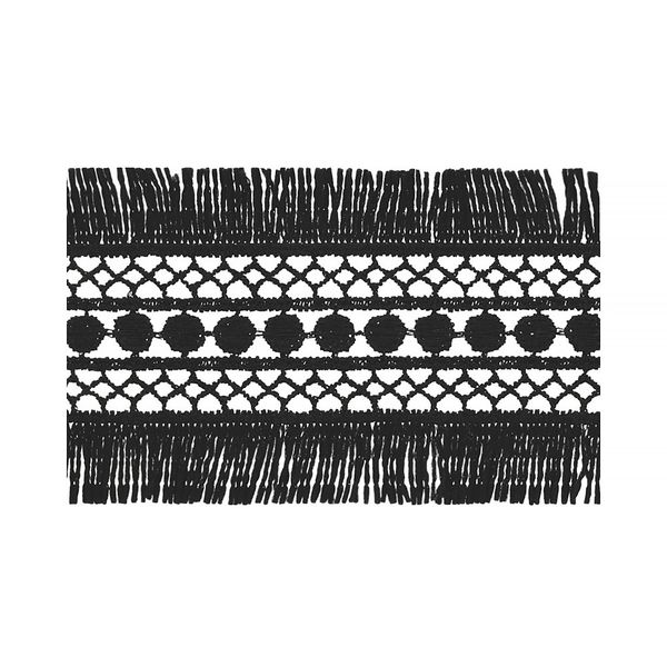 Кружево гипюр (плетёное) 50 мм / 10 м, черный, Gamma GGM-5001