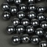 Бусины пластик (перламутр) ⌀12 мм, цв.029 серый, уп.500г (530 шт), Magic4Hobby