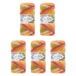 Пряжа Alize (Ализе) Burcum Batik / уп.5 мот. по 100 г, 210м, 8027 секционный