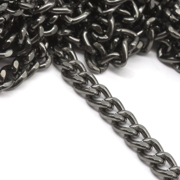 Цепь алюминиевая 4,7 мм, 3,5 мм, боб(10 м) (чер.никель) K19313M