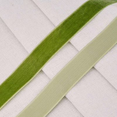 Лента бархатная (тесьма) 20.0 мм / 32.9±2 метров, 0081-1901, 158 зеленый