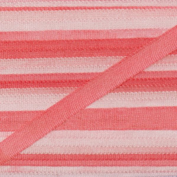 Лента (тесьма) шелковая 4.0 мм / 45.5±0.5 метров, M005 св.розовый/розовый, Gamma SRM-4