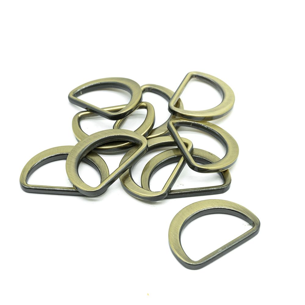 Полукольцо литое металл внутр. 25 мм (внешн. 31х23 мм), плоское, 10 шт, латунь ГР, 6882