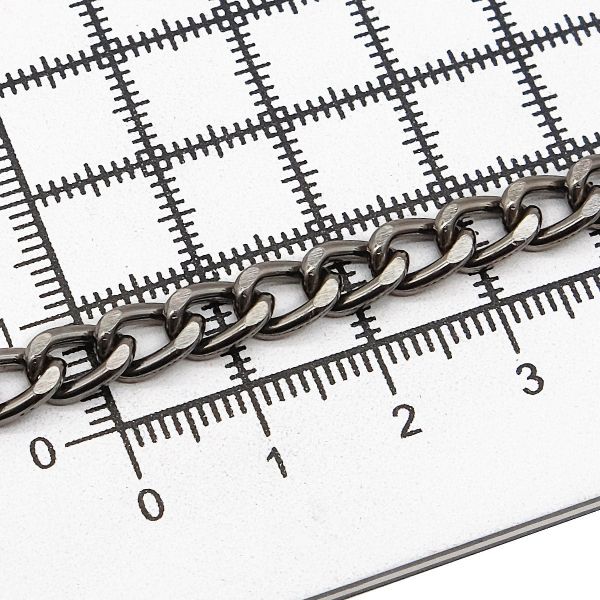 Цепь алюминиевая 8,2х6 мм, 10 м, чер.никель