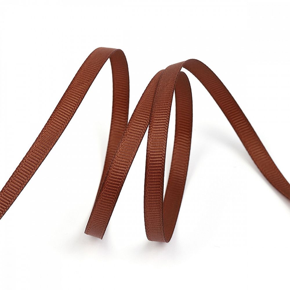 Лента репсовая (в рубчик) 6.0 мм, цв. 870 тепл.коричневый уп.27.4м