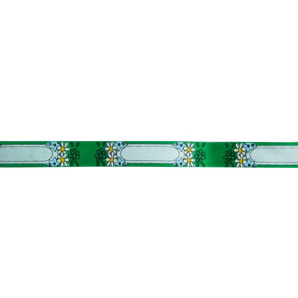 Лента атласная с рисунком 12.0 мм / 22.8 метров, F40/134 Цветы/зеленый, Gamma ALP-124