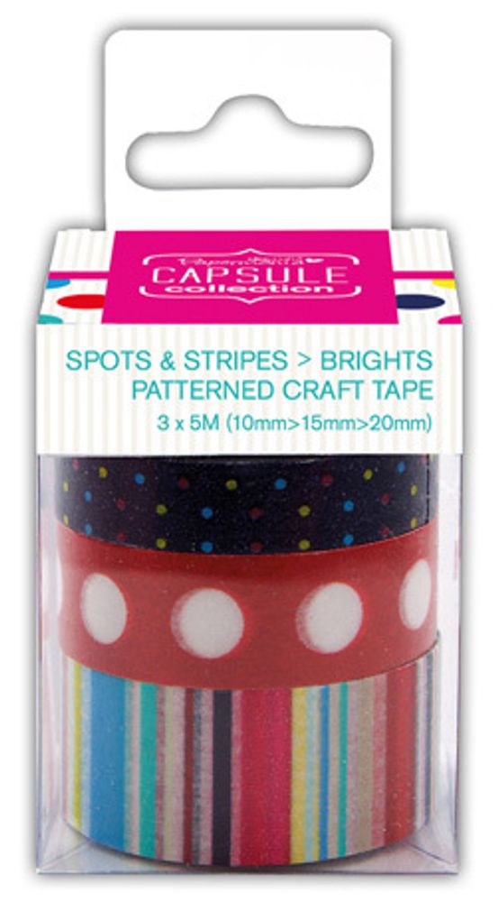 Лента клейкая декоративная с рисуком Spots &amp; Stripes Brights