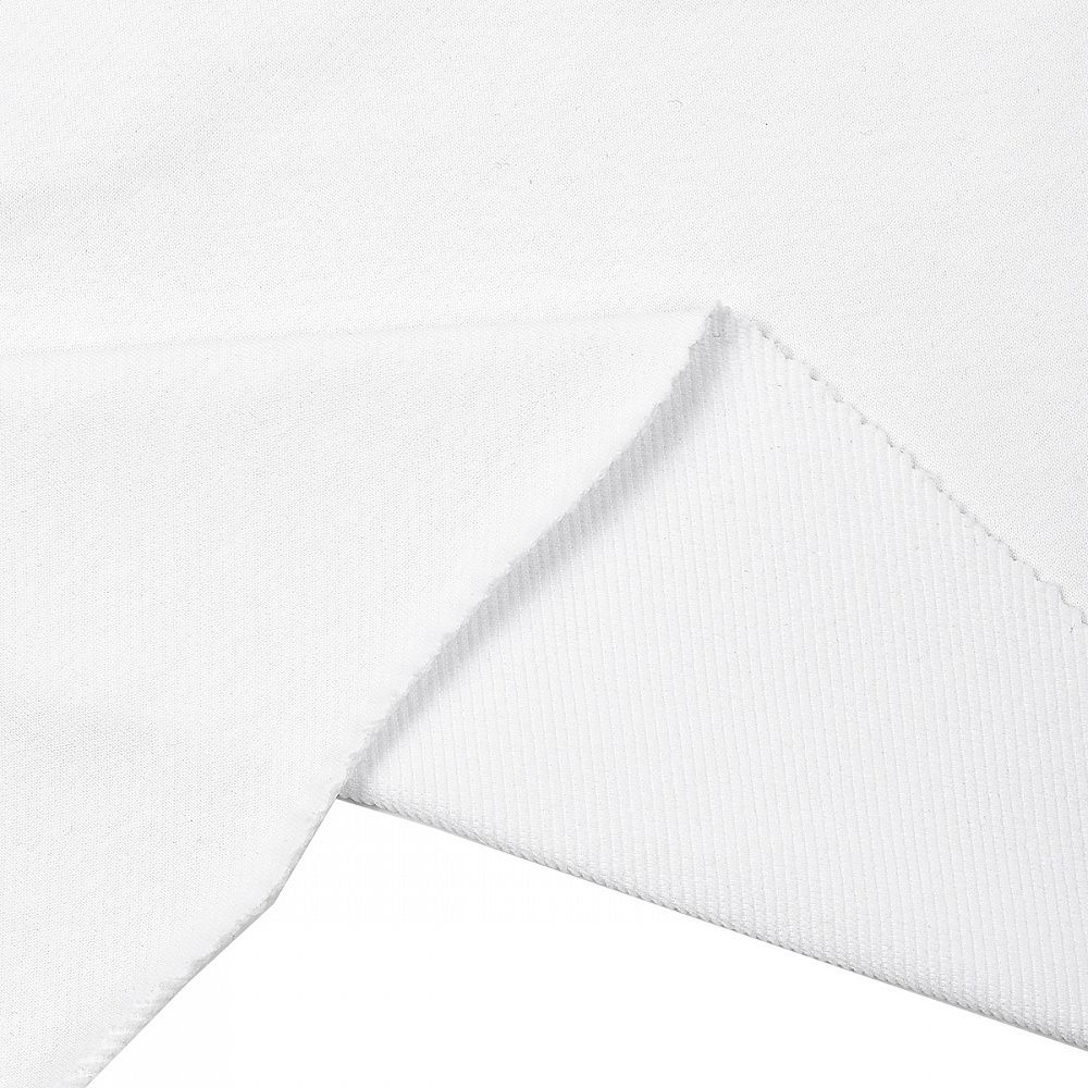 Футер 2-нитка петля поликоттон стрейч 220 г/м², 160 см / 3 метра, ФУТ2Х.TBY.ХЛ-ПЭ.БЕЛ.3, цв.белый