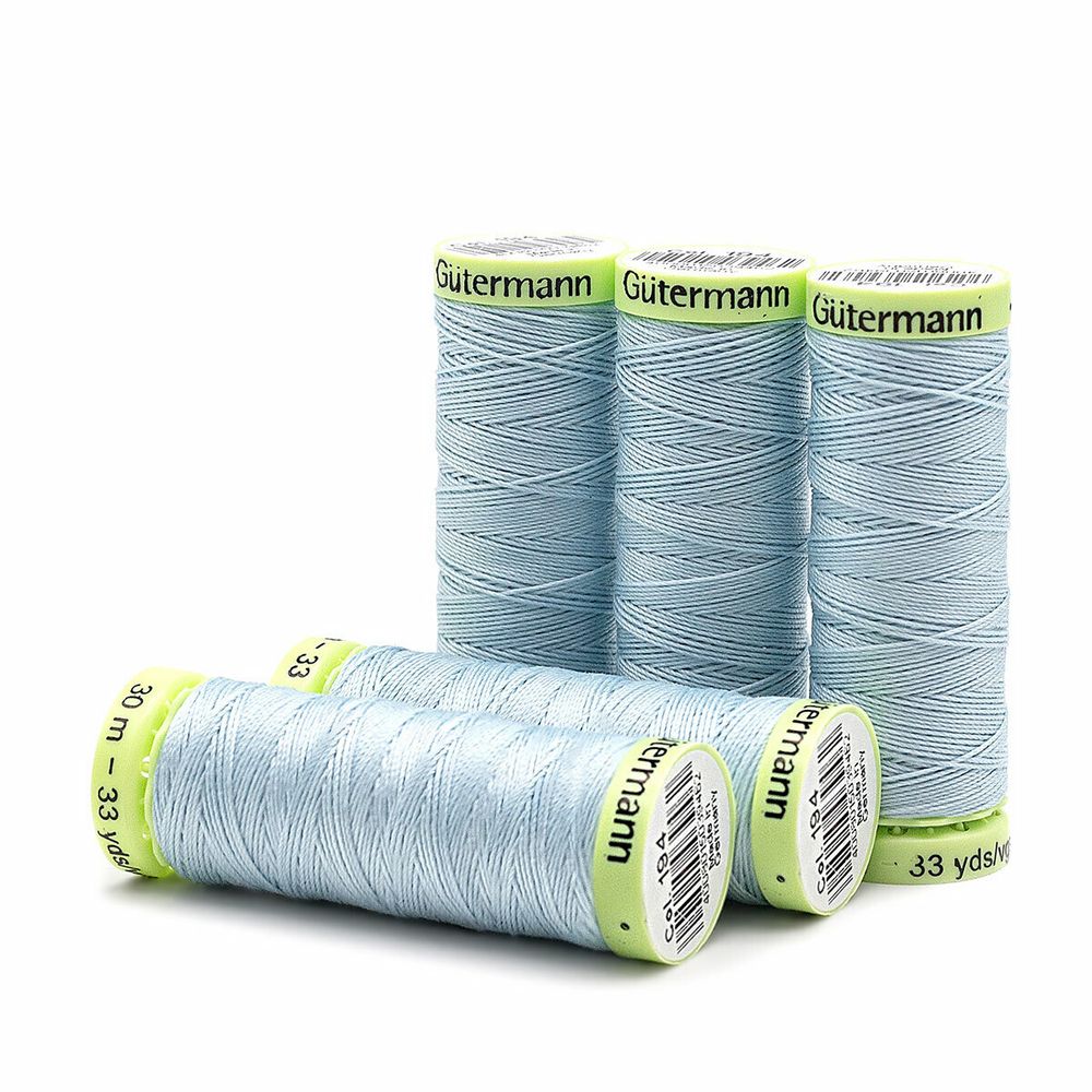 Нитки отделочные Gutermann Top Stitch, 30м, 194 пастельно-голубой, 5 катушек