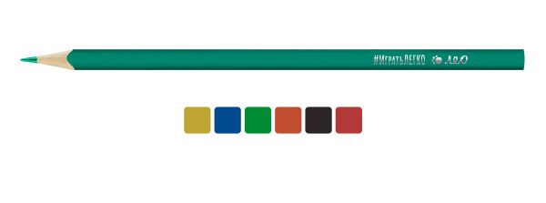 Набор трехгранных карандашей металлик LGMCP-06 заточенный 8х6 цв, Лео LGMCP-06