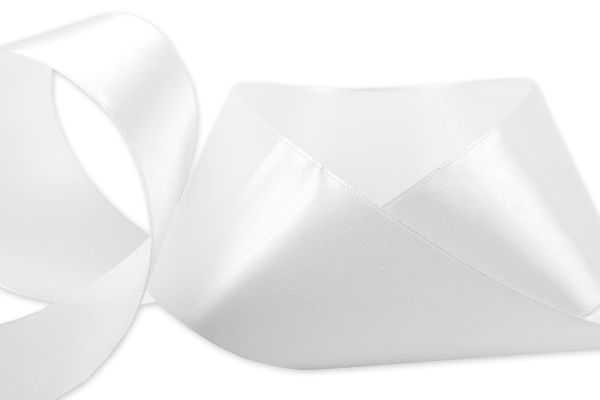 Лента атласная 1-сторонняя 50.0 мм / 33±2 метра, 001 белый, Blitz