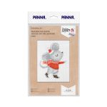 Набор для вышивания нитками Klart 8-558, Мышка на катке, 11х14 см