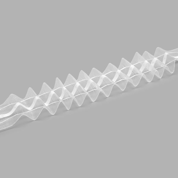 Лента (тесьма) шторная: сборка параллельная нефикс. 40 мм / 50 метров, (1 ряд петель, 2 шнура), прозрачный, 401-О