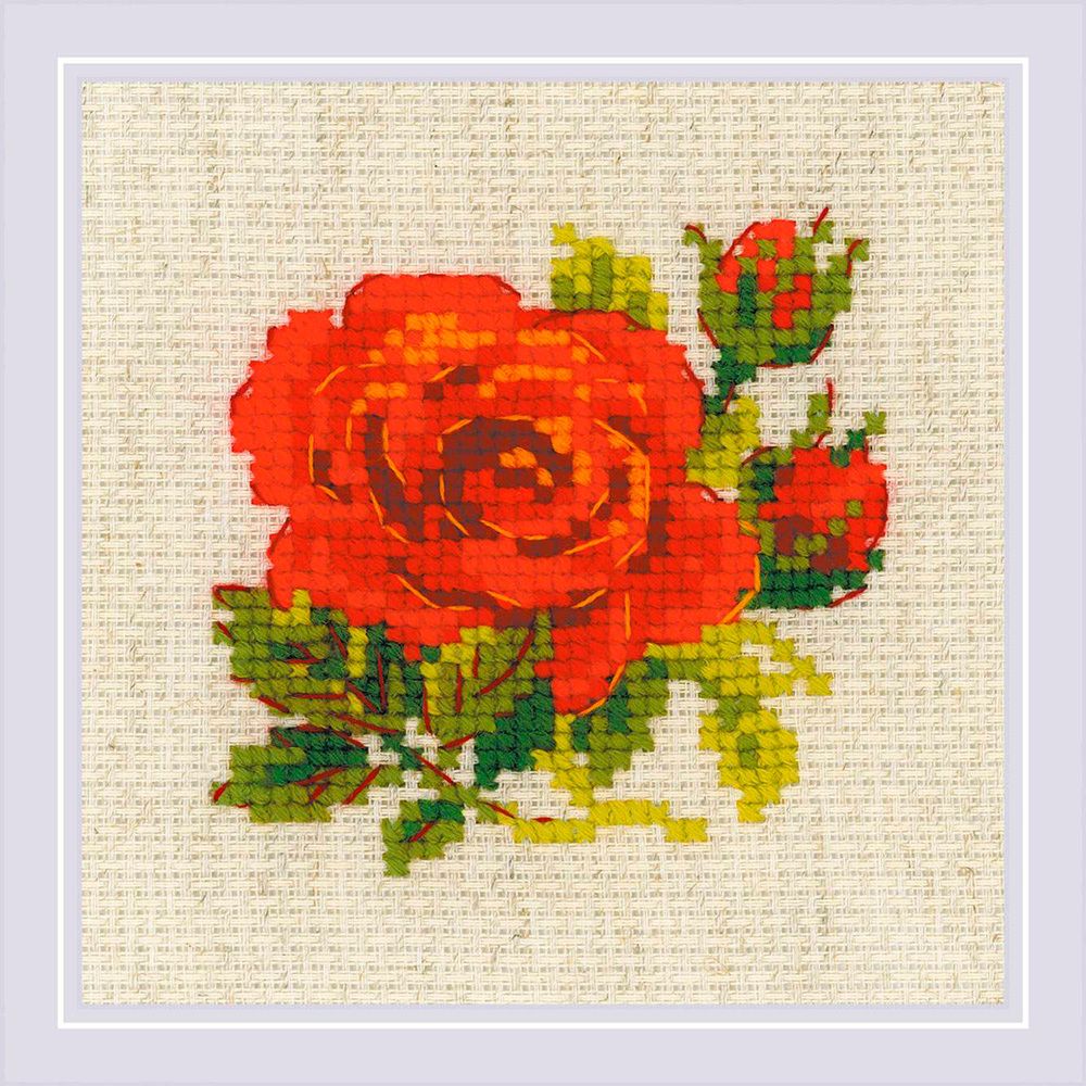 Набор для вышивания нитками Риолис, Розочка, 13х13 см