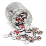 Украшения декоративные пуговицы деревянные Цветы №10, 15-18 мм, 100 шт