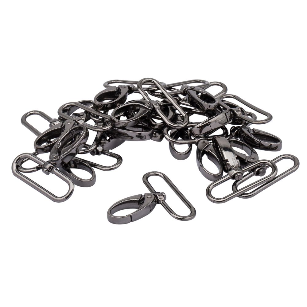 Карабин металл 40 мм (48х52 мм), цв.чер.никель, 20 шт