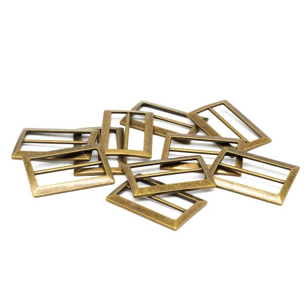 Пряжка регулировочная металл 45 мм, латунь ГР, 6906, 10 шт, BIG