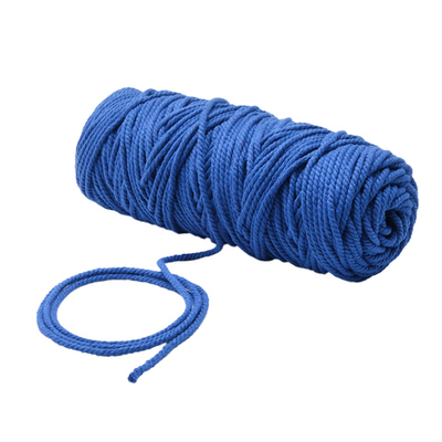 Шнур круглый х/б ⌀4.0 мм / 100 метров, (бобина) (синий)