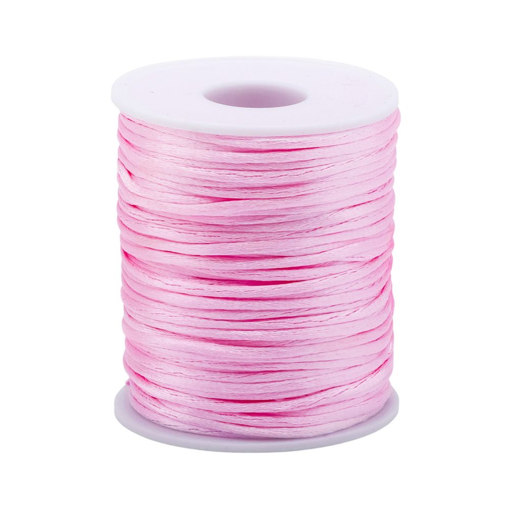 Шнур атласный корсетный ⌀2.0 мм / 45.7 метров, 45 розовый