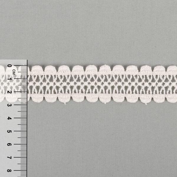 Кружево гипюр (плетёное) 28 мм / 10 ±0.2 метра, GP003CR кремовый, Gamma GGM-2802
