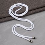 Шнурки круглые с металлическим наконечником ⌀5.0 мм / 130 см, 100 шт, белый