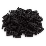 Фиксатор (зажим) для шнура пластик 2 отв., ⌀4.0 мм, 10х23 мм, черная резина, 100 шт