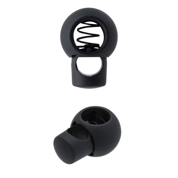 Фиксатор для шнура металл 1 отв., 18.5х13.2 мм, (in ⌀7 мм), 25 шт, пр. черный, MFR04