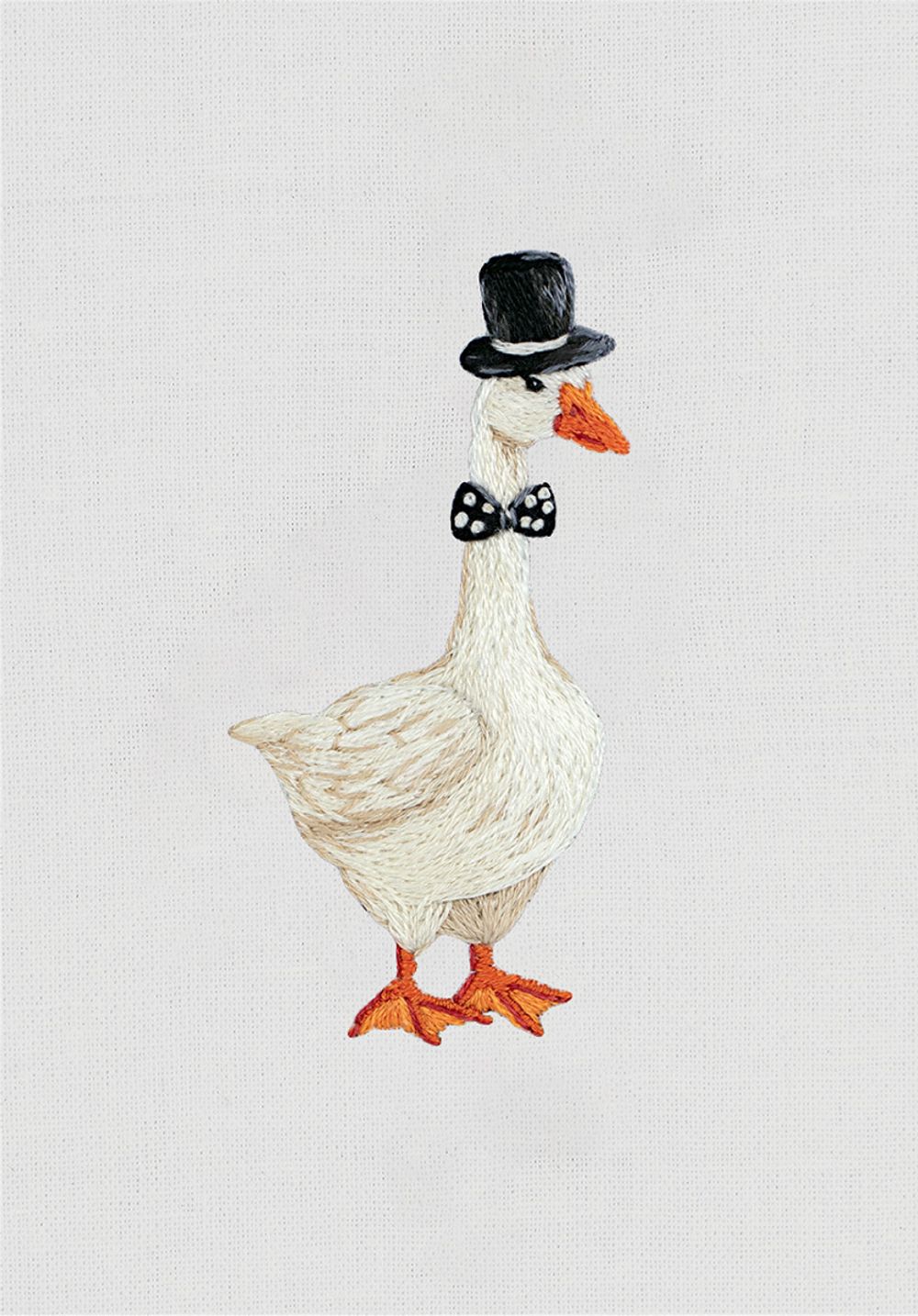 Набор для вышивания нитками Panna Живая картина JK-2317, Гусь в цилиндре, 4х7.5 см