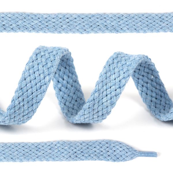 Шнурки плоские 15мм х/б дл.150см цв.020 голубой (10 комп)