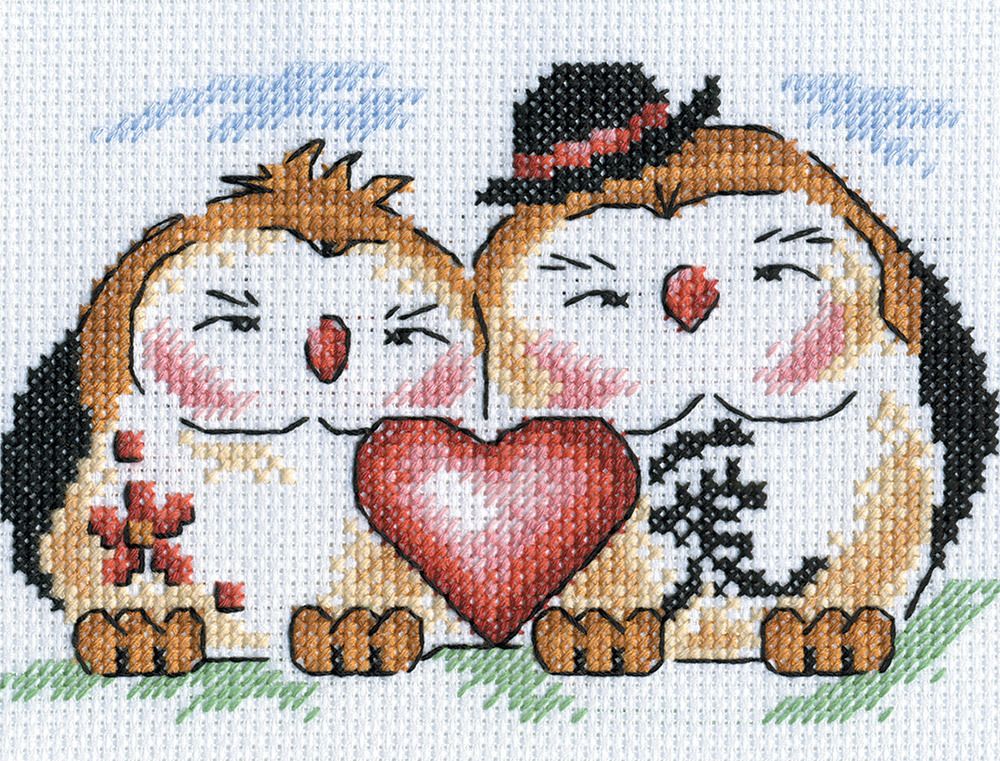 Набор для вышивания нитками Panna, Любовь в доме, 16х11 см
