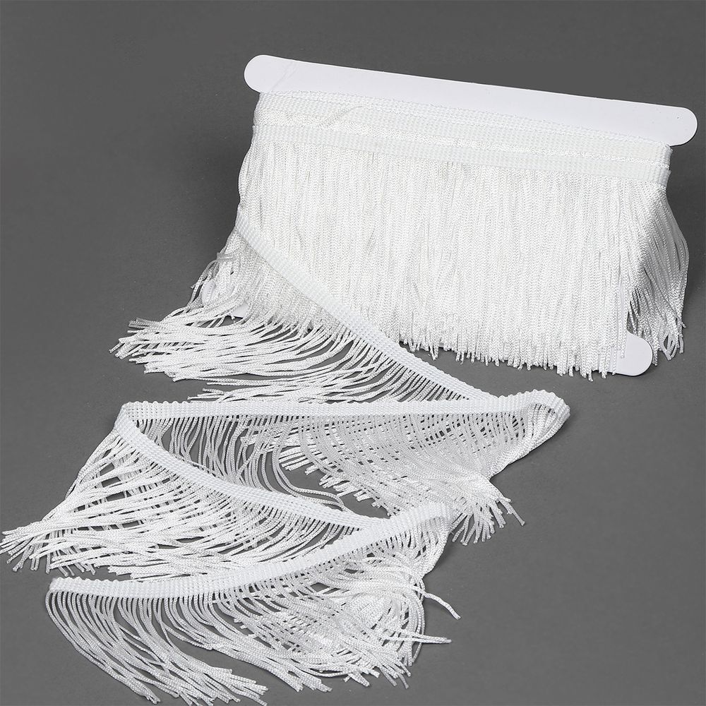 Бахрома отделочная широкая 100.0 мм / 4.5 метра, цв.белый