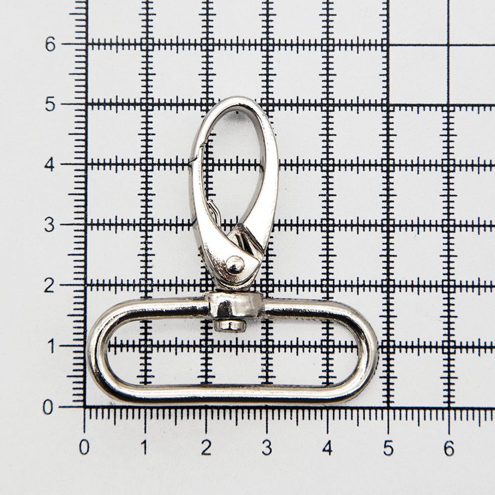 Карабин металл 40 мм (48х52 мм), 2 шт, Hobby&Pro, никель